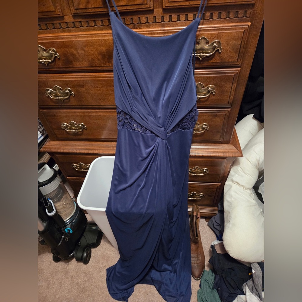 Elegant Navy Blue Evening Dress